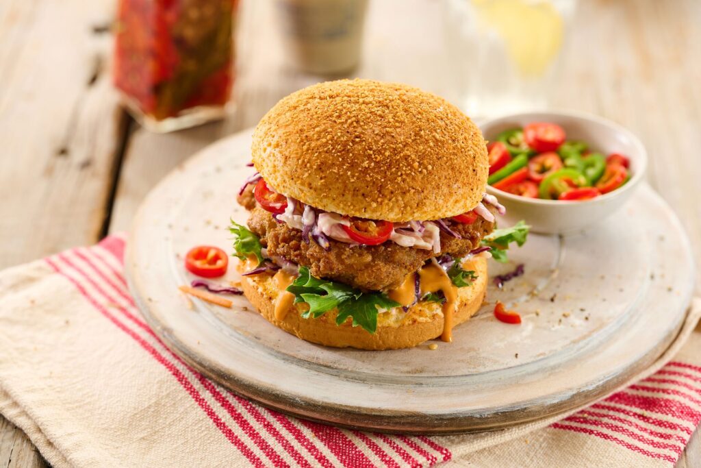 Fried Chicken Spicy Chilli Brioche Burger