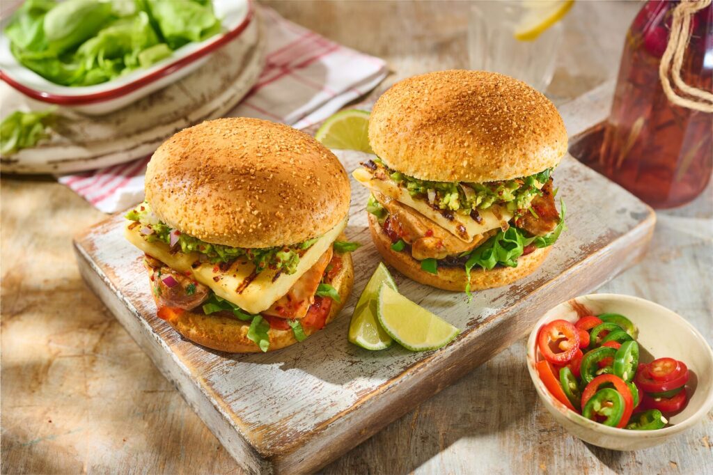 Grilled Chicken Spicy Chilli Brioche Burgers
