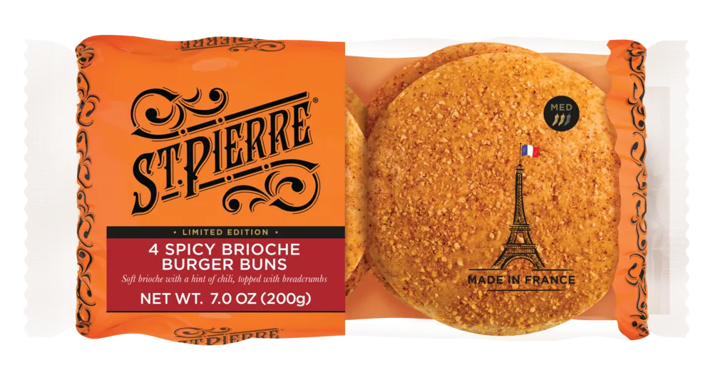 St Pierre 4 Spicy Brioche Burger Buns (US)