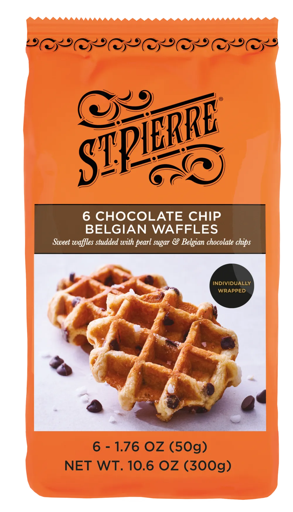 St Pierre 6 Chocolate Chip Belgian Waffles (US)